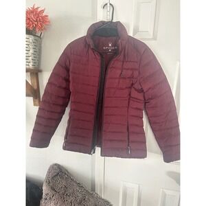 Spyder Burgundy Puffer Jacket Women's Medium Lightweight Quilted Insulated
